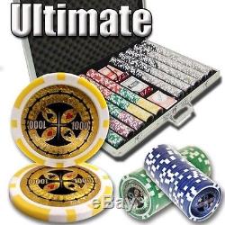 1,000 Ct Ultimate 14 Gram Clay Laser Poker Chip Set with Aluminum Case