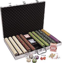 1,000 Ct the Mint Poker Set 13G Clay Composite Chips with Aluminum Case, Playi