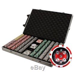 1,000ct. Ace Casino 14g Poker Chip Set in Rolling Aluminum Metal Carry Case