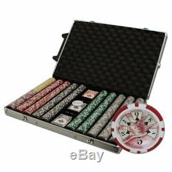 1,000ct. Ben Franklin 14g Poker Chip Set in Rolling Aluminum Metal Carry Case
