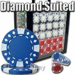 1,000ct. Diamond Suited 14g Poker Chip Set in Acrylic Carry Case