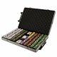 1,000ct. King's Casino 14g Poker Chip Set in Rolling Aluminum Metal Carry Case