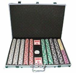1,000ct. Las Vegas Casino 14g Poker Chip Set in Aluminum Metal Carry Case