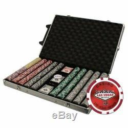 1,000ct. Las Vegas Casino 14g Poker Chip Set in Rolling Aluminum Case
