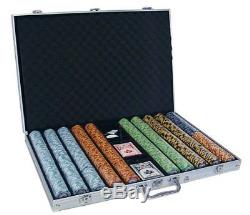 1,000ct. Monte Carlo 14g Poker Chip Set in Aluminum Metal Carry Case