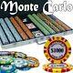 1,000ct. Monte Carlo 14g Poker Chip Set in Aluminum Metal Carry Case BRAND NEW