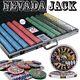 1,000ct. Nevada Jack Ceramic 10g Poker Chip Set in Aluminum Metal Carry Case