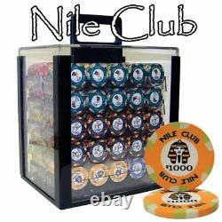 1,000ct. Nile Club Ceramic 10g Poker Chip Set in Acrylic Carry Case