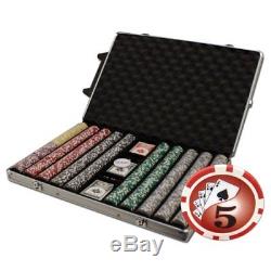 1,000ct. Yin Yang 13.5g Poker Chip Set in Rolling Aluminum Metal Carry Case
