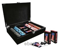 #1 RWB Logo Collector's Hi-Gloss Veneer Case Poker Chip Set