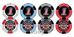 #1 RWB Logo Collector's Hi-Gloss Veneer Case Poker Chip Set