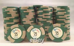 100 Carib Inn Real Casino Poker Chips Rare Mold HC Edwards San Juan PR $25 Green