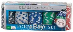 100 Ct. OF Classic Poker Chip Set Casino Style FREE FAST SHIPPING