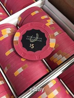 100 Horseshoe Cincinnati Casino Chips PAULSON Clay TOP HAT CANE Heads Up Set