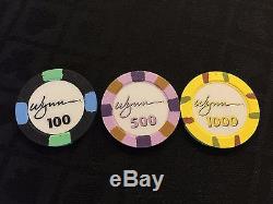 100 chip heads-up set Wynn Casino celebrity charity event poker by Paulson