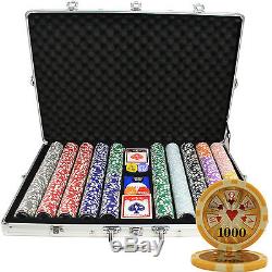 1000 14G HIGH ROLLER CASINO TABLE CLAY POKER CHIPS SET NEW