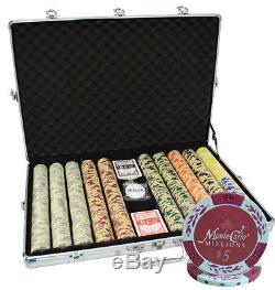 1000 14G MONTE CARLO MILLIONS CLAY POKER CHIPS SET