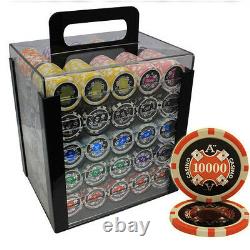 1000 14g Ace Casino Clay Poker Chips Set Acrylic Case