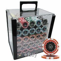 1000 14g Eclipse Casino Clay Poker Chips Set Acrylic Case