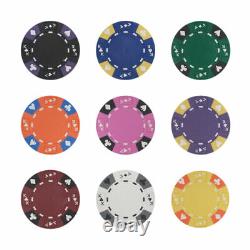 1000 Ace King Suited 14g Clay Poker Chips Set with Aluminum Case Pick Chips