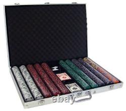 1000 Ace King Suited 14g Clay Poker Chips Set with Aluminum Case Pick Chips