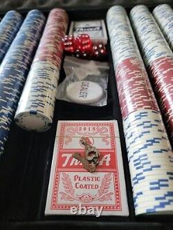 1000 Blackjack 11.5 Gram Clay Poker Chips Set with Aluminum Case Brand New