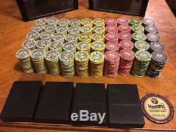 1000 Chipco Silver Dollar Casino Poker Chip Set with Cards, Cases & Dealer Button
