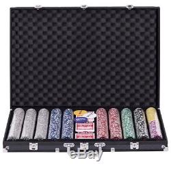 1000 Chips Poker Dice Chip Set 11.5 Gram Chips Playing Cards with Aluminum Case