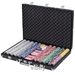 1000 Chips Poker Dice Chip Set 11.5 Gram Chips Playing Cards with Aluminum Case