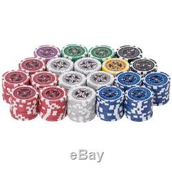 1000 Chips Poker Dice Chip Set 11.5 Gram Chips Playing Cards with Aluminum Case