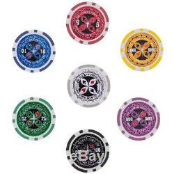 1000 Chips Poker Dice Chip Set 11.5 Gram Chips Playing Cards with Aluminum Case