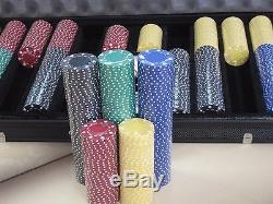 1000 Chips Poker Suited Chip Set With Dice Decks Dealer Kit & Silver Case Keys