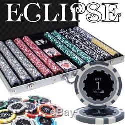 1000 Ct Eclipse Poker Chip Set with Aluminum Case 14 Gram Chips