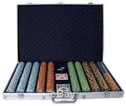 1000 Ct Monte Carlo 3-Tone Poker Chip Set with Aluminum Case 14 Gram Chips by Bryb