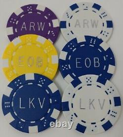 1000 Custom Monogrammed Poker Chips Printed on both sides