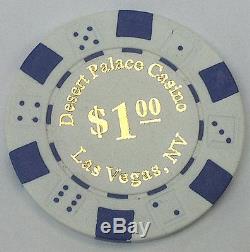 1000 Desert Palace $1 White Clay Composite Poker Chips 11.5gr GREAT DEAL