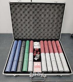 1000 Diamond Suited 11.5 Gram Clay Poker Chips Set with Aluminum Case