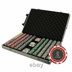 1000 Eclipse Poker Chips Set with Rolling Aluminum Case Pick Denominations