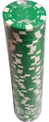 1000 Green Dice Mold Clay Composite Poker Chips 11.5gr GREAT DEAL