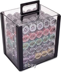 1000 Heavyweight Poker Chips Set with Acrylic Case & Removable Trays