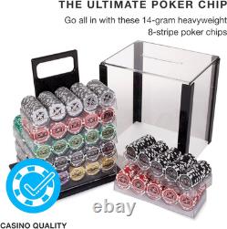 1000 Heavyweight Poker Chips Set with Acrylic Case & Removable Trays