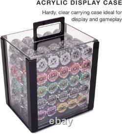 1000 Heavyweight Poker Chips Set with Acrylic Case & Removable Trays