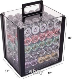 1000 Heavyweight Poker Chips Set with Acrylic Case & Removable Trays