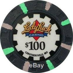 1000 Lady Luck Casino Paulson Poker Chips Set