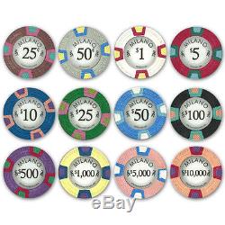 1000 Milano 10g Clay Poker Chips Set with Chip Racks