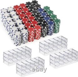 1000 Pcs Poker Chips Set with Acrylic Tray Rack for Game Nights