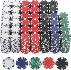 1000 Pcs Poker Chips Set with Acrylic Tray Rack for Game Nights