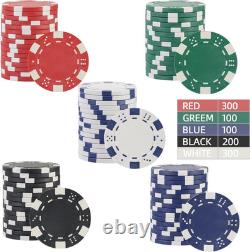1000 Pcs Poker Chips Set with Acrylic Tray Rack for Game Nights