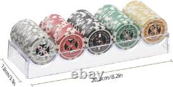 1000 Pcs Poker Chips Set with Acrylic Tray Rack for Game Nights