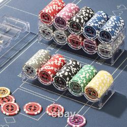 1000 Pcs Poker Chips Set with Acrylic Tray Rack for Game Nights